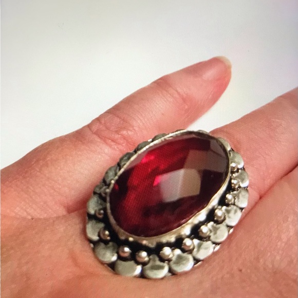 Garnet 925 Sterling Silver Ring - Picture 2 of 2